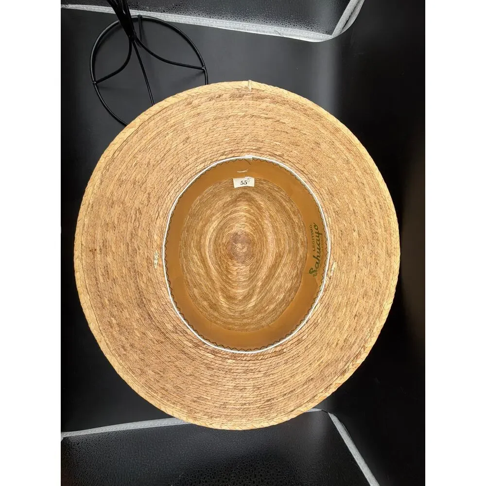 Legitimo Sahuayo Mexico Palm Straw Cowboy Hat Size 55 US 6 7/8 Small Western Cap